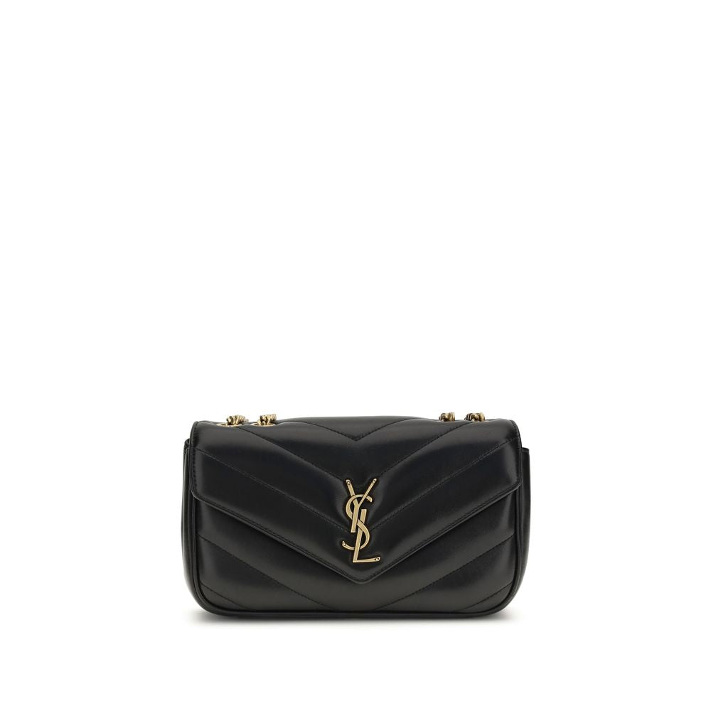 Saint Laurent Black Lambskin Shoulder Bag
