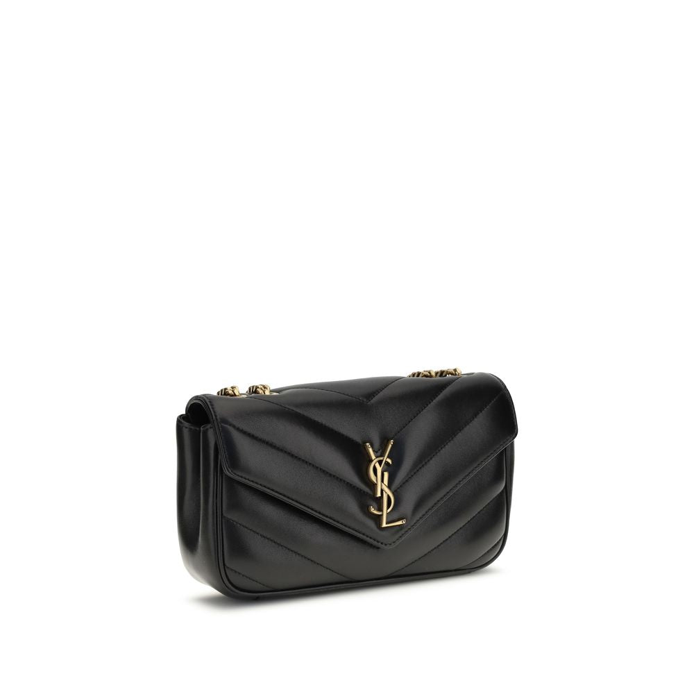 Saint Laurent Black Lambskin Shoulder Bag