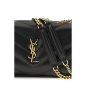 Saint Laurent Black Lambskin Shoulder Bag