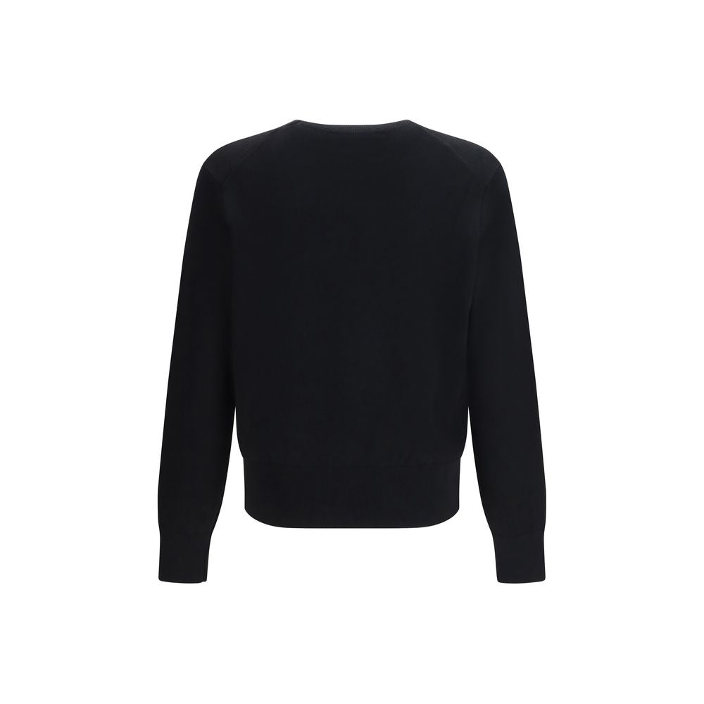 Ami Paris Black Merino Wool Sweatshirt