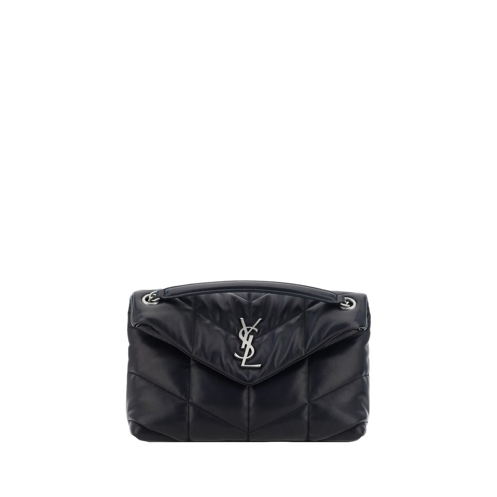 Saint Laurent Black Lambskin Shoulder Bag