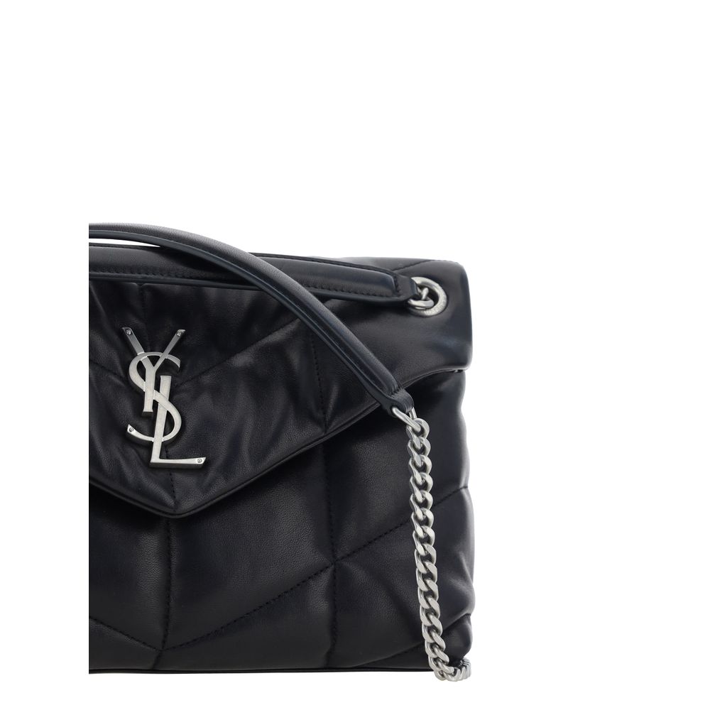 Saint Laurent Black Lambskin Shoulder Bag