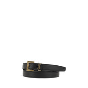 Saint Laurent Black Calf Leather Regular Belt