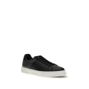 Ferragamo Black Calf Leather Low Top Sneakers