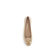 Ferragamo Beige Calf Leather Ballet Flats
