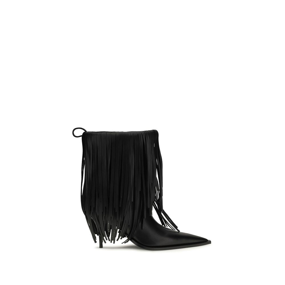 Balenciaga Black Calf Leather Ankle Boots