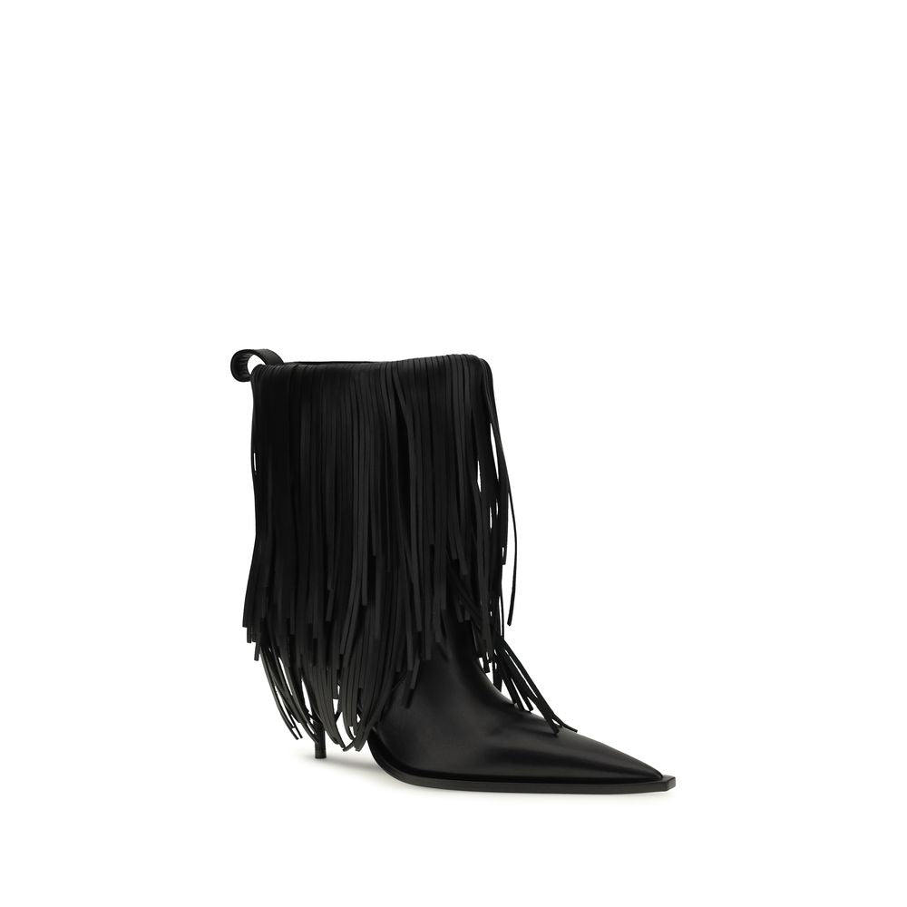 Balenciaga Black Calf Leather Ankle Boots