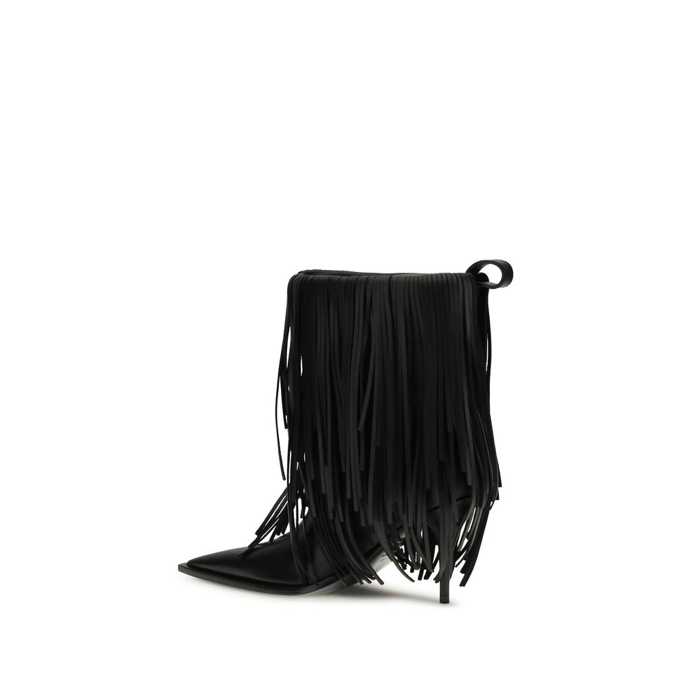 Balenciaga Black Calf Leather Ankle Boots