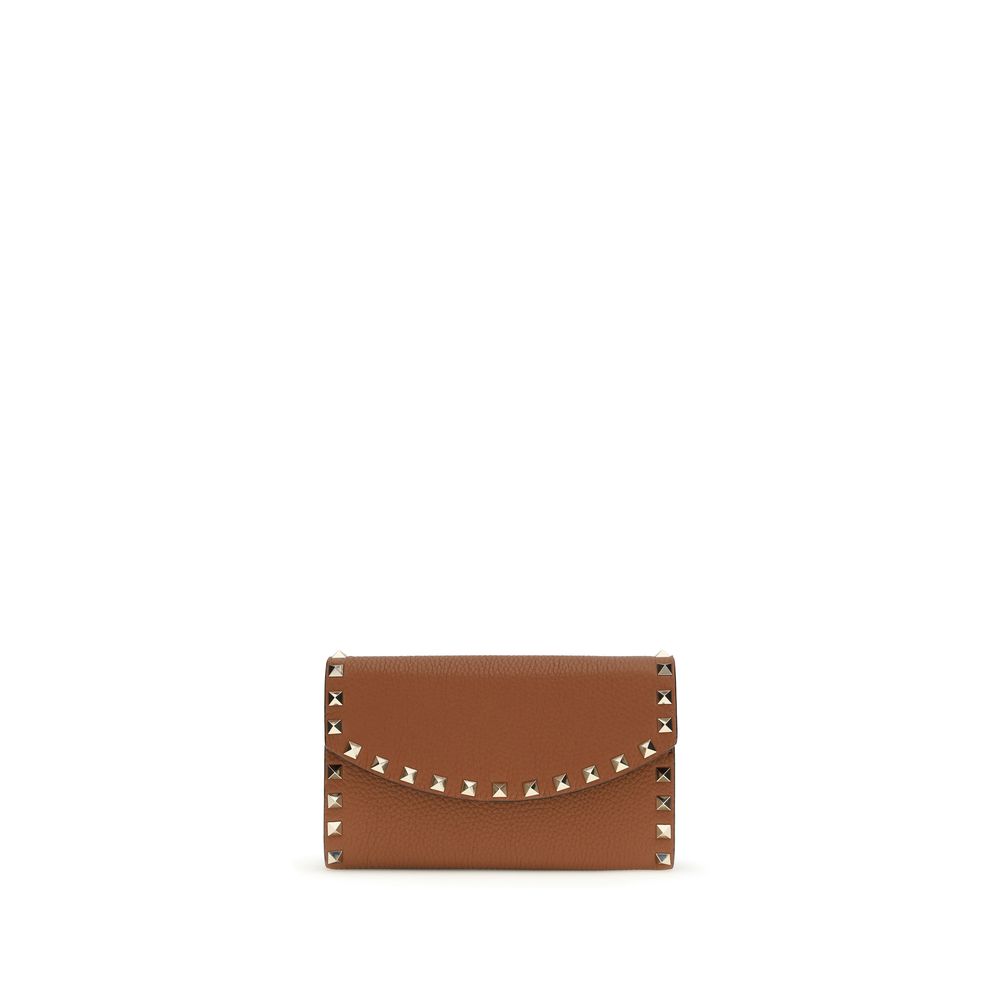 Valentino Garavani Garnet Calf Leather Chain Wallet