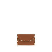 Valentino Garavani Garnet Calf Leather Chain Wallet