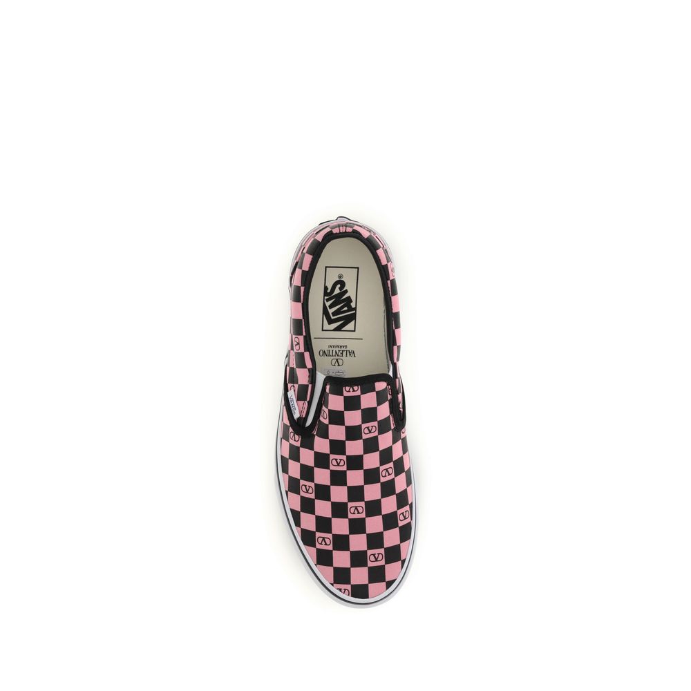Valentino Garavani Multicolor Cotton Slip-On V Logo Sneakers
