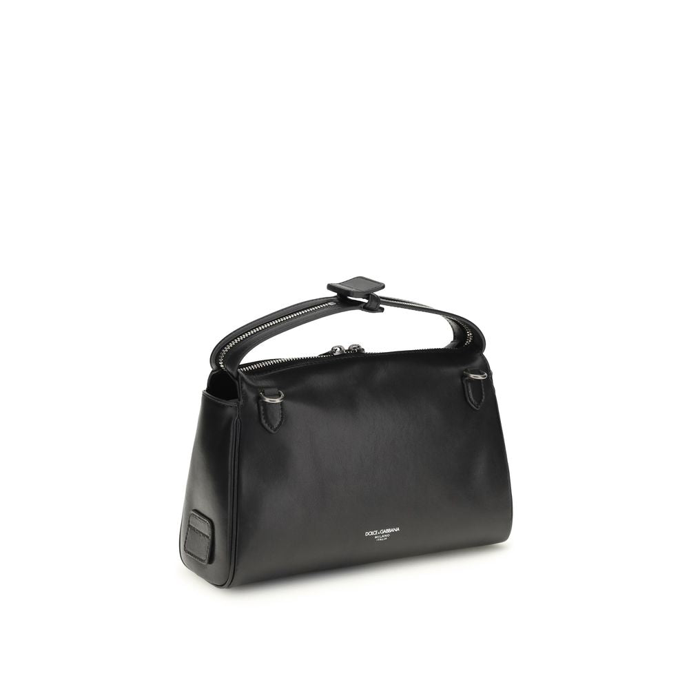 Dolce & Gabbana Black Calf Leather Shoulder Bag