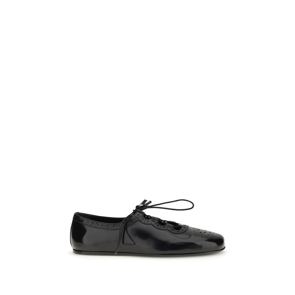 Church's Black Calf Leather Ballet Flats
