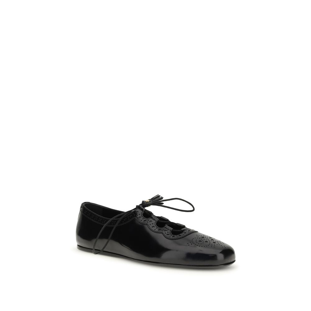 Church's Black Calf Leather Ballet Flats