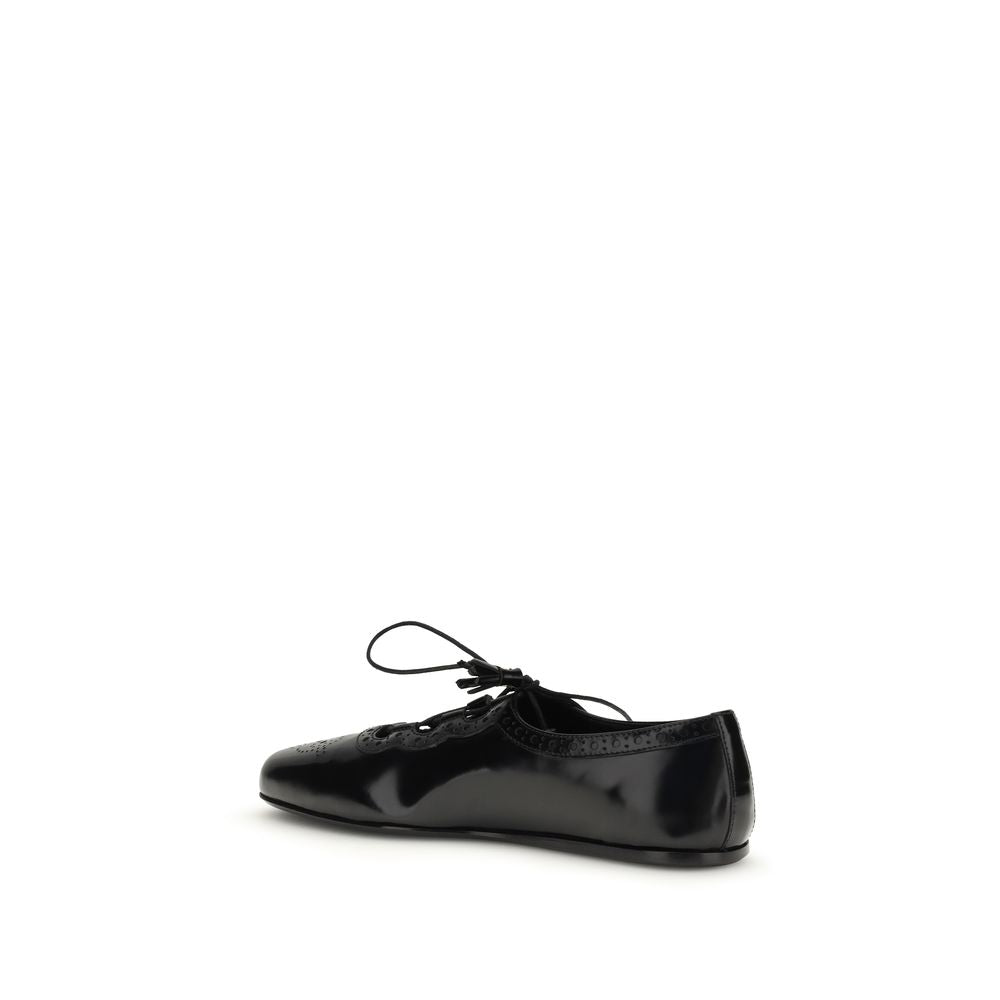Church's Black Calf Leather Ballet Flats