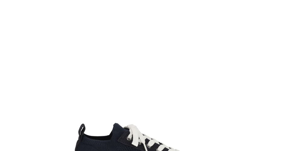 Brunello Cucinelli Black Cotton Suede Low Top Sneakers