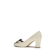 Ferragamo Beige Calf Leather High Heel Pumps