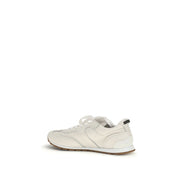 Brunello Cucinelli White Calf Leather Low Top Sneakers