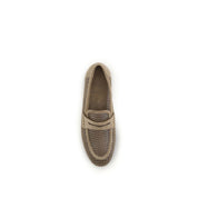 Brunello Cucinelli Beige Calf Leather Slip-On Loafers