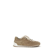 Brunello Cucinelli Beige Calf Leather Low Top Sneakers