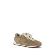 Brunello Cucinelli Beige Calf Leather Low Top Sneakers