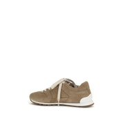 Brunello Cucinelli Beige Calf Leather Low Top Sneakers