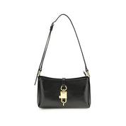 Dolce & Gabbana Black Calf Leather Lock Shoulder Bag