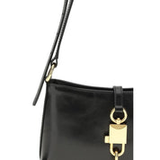 Dolce & Gabbana Black Calf Leather Lock Shoulder Bag