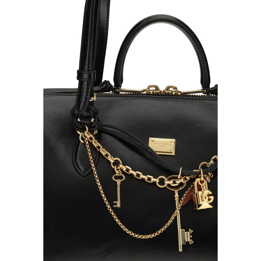 Dolce & Gabbana Black Calf Leather Shoulder Bag
