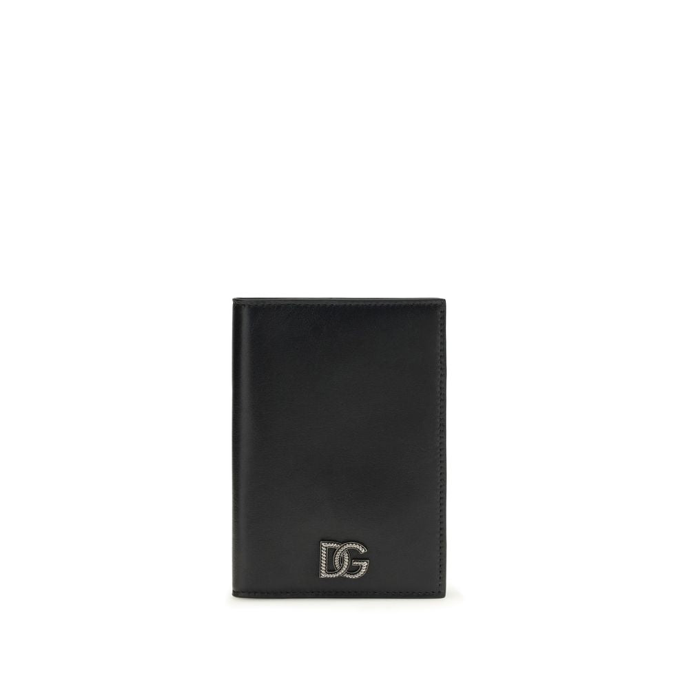Dolce & Gabbana Black Calf Leather Passport Holder