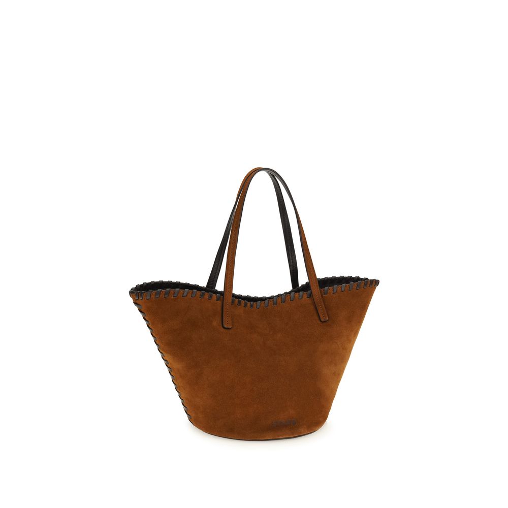 Staud Brown Suede Mini Bucket Handbag