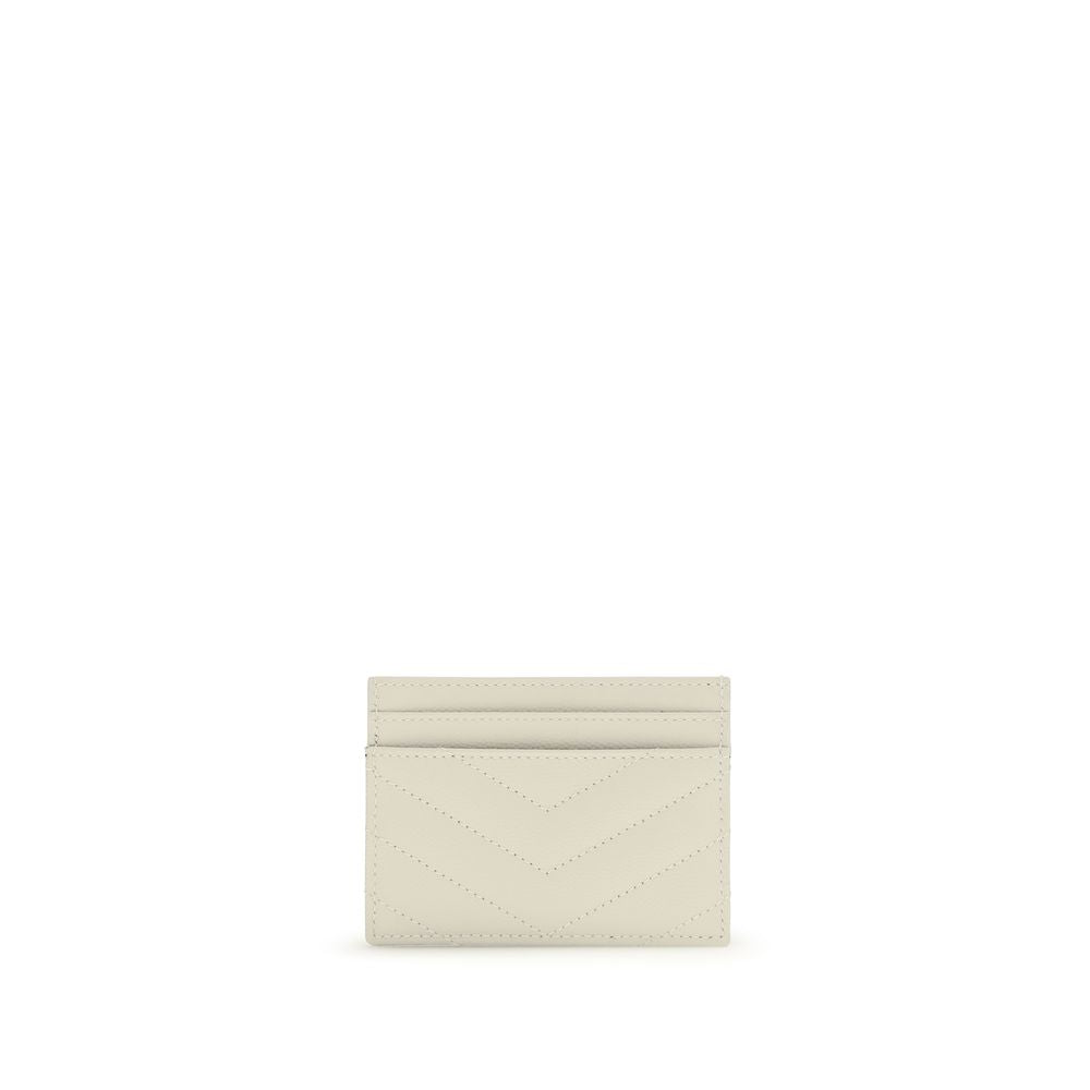 Saint Laurent Beige Quilted Matelassé Calf Leather Wallet