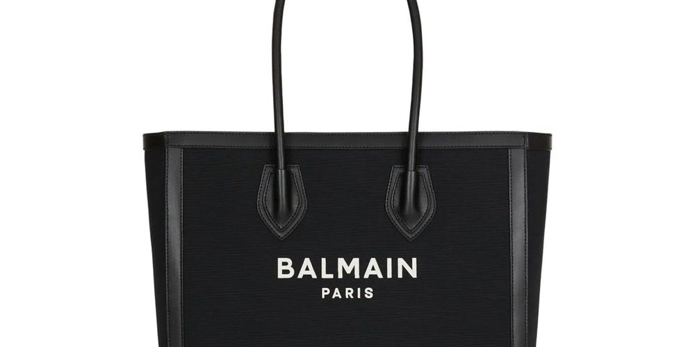 Balmain Black Cotton Tote Bag