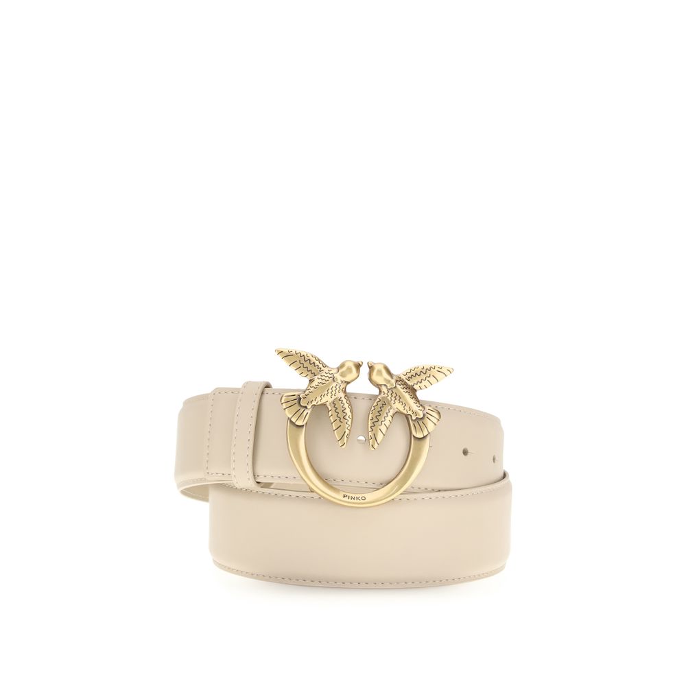 PINKO Beige Calf Leather Regular Belt