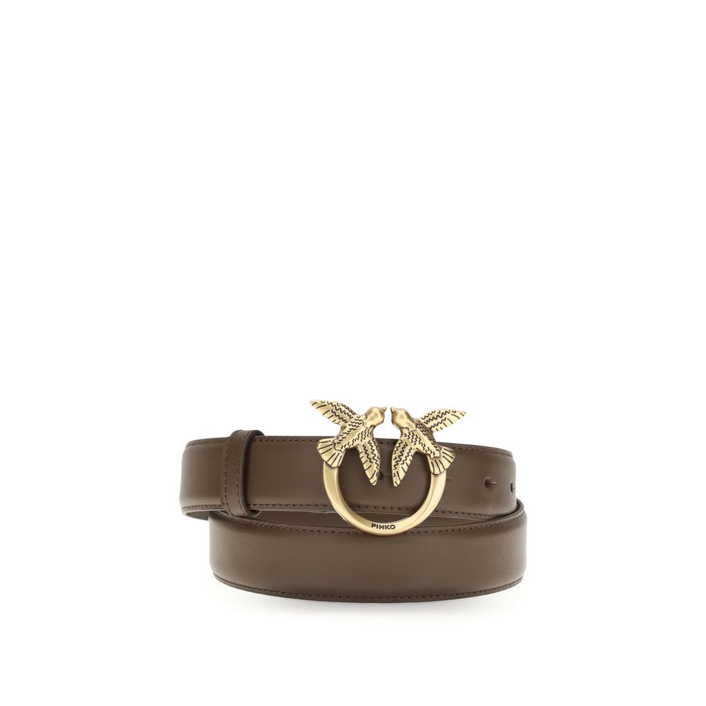 PINKO Brown Calf Leather Regular Belt