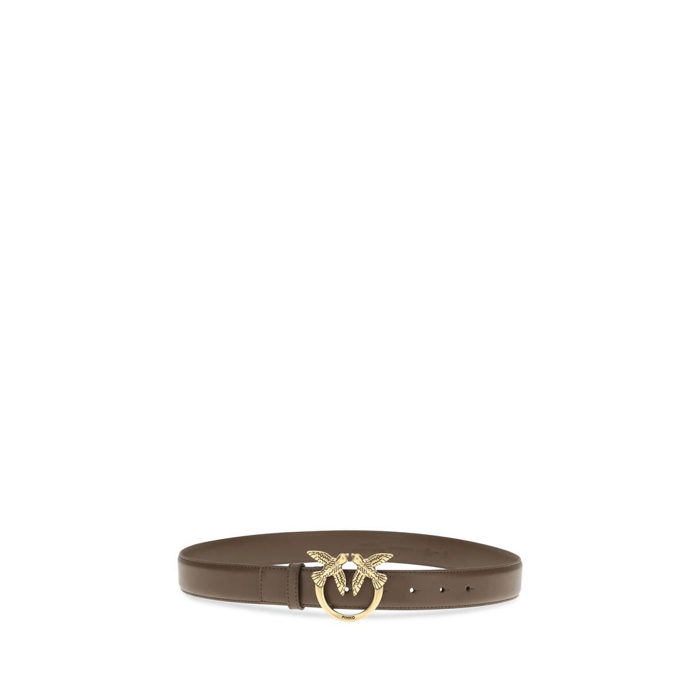 PINKO Brown Calf Leather Regular Belt