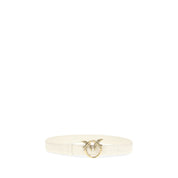 PINKO White Calf Leather Regular Belt