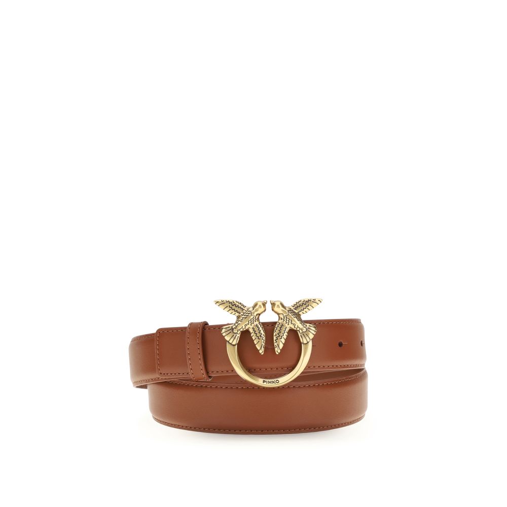 PINKO Brown Calf Leather Regular Belt