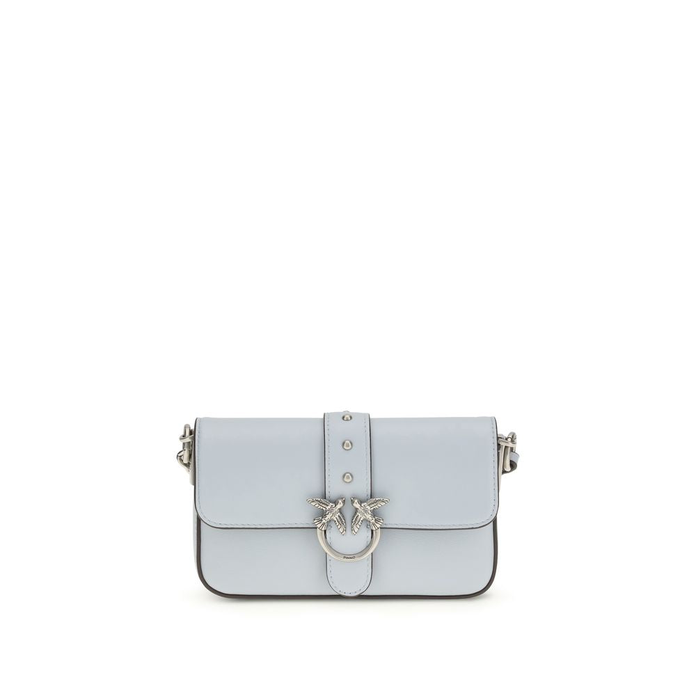 PINKO Blue Calf Leather Shoulder Bag
