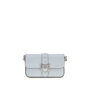 PINKO Blue Calf Leather Shoulder Bag