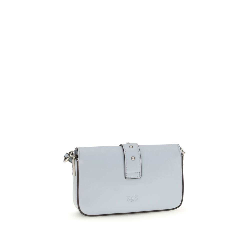 PINKO Blue Calf Leather Shoulder Bag