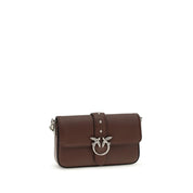 PINKO Brown Calf Leather Shoulder Bag