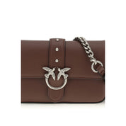 PINKO Brown Calf Leather Shoulder Bag