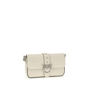 PINKO White Calf Leather Shoulder Bag