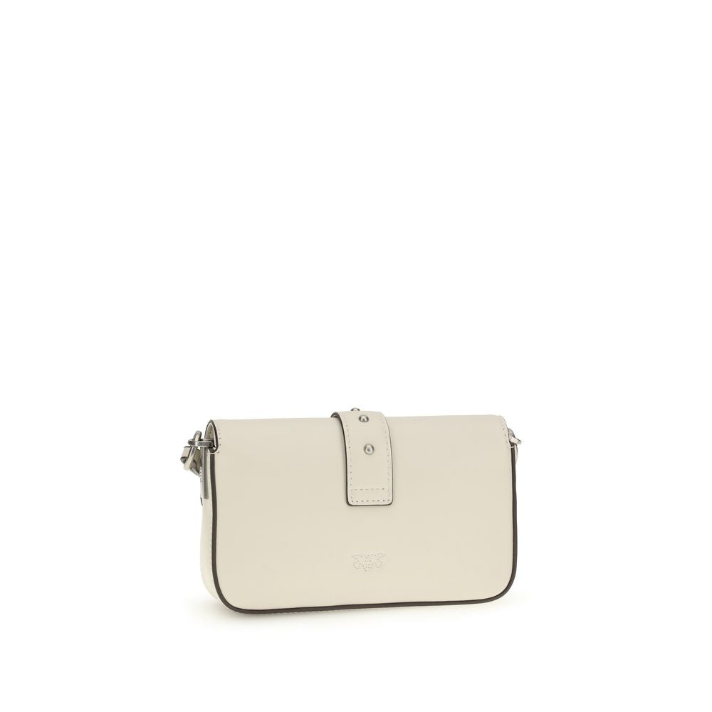 PINKO White Calf Leather Shoulder Bag