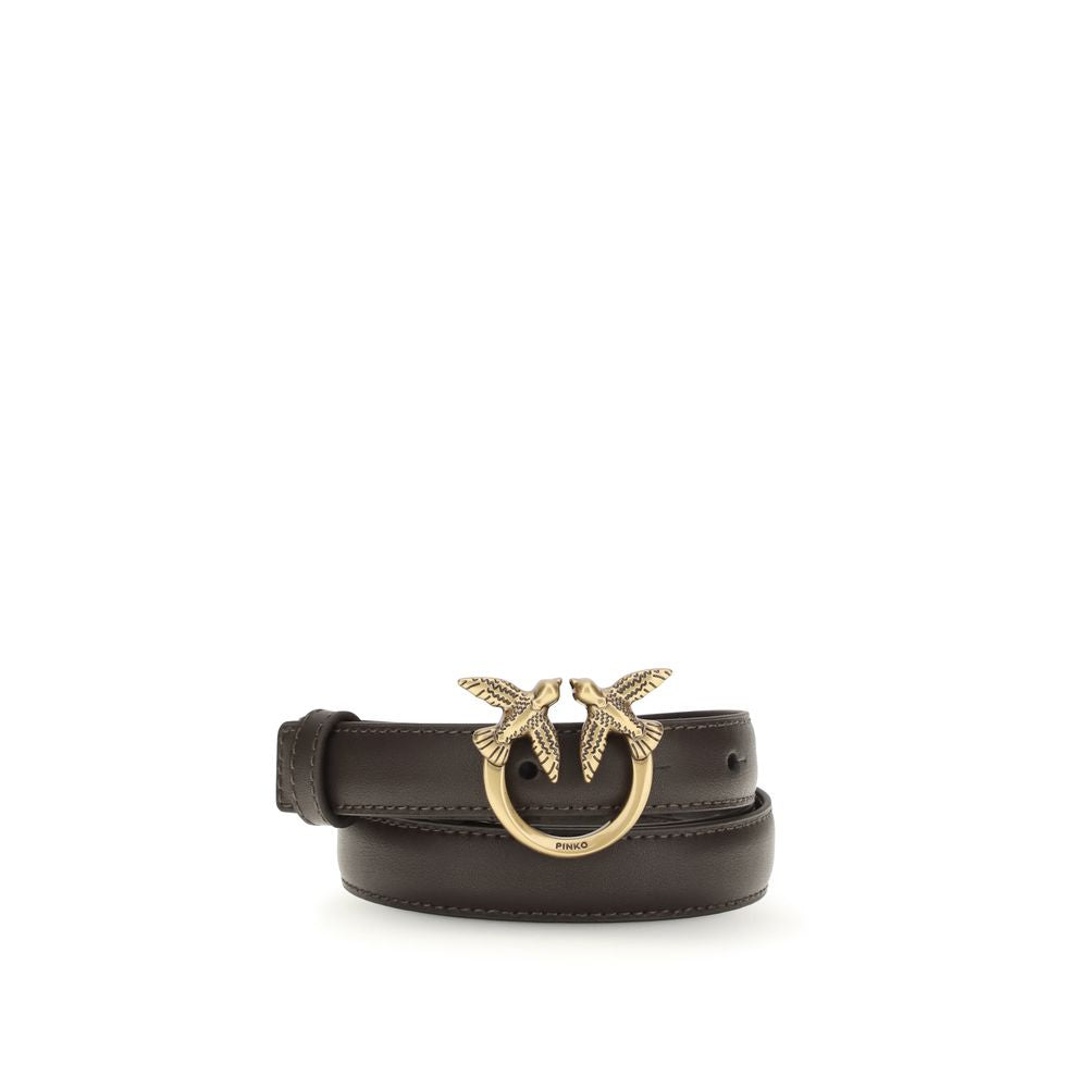 PINKO Brown Calf Leather Regular Belt