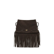 PINKO Brown Suede Shoulder Bag