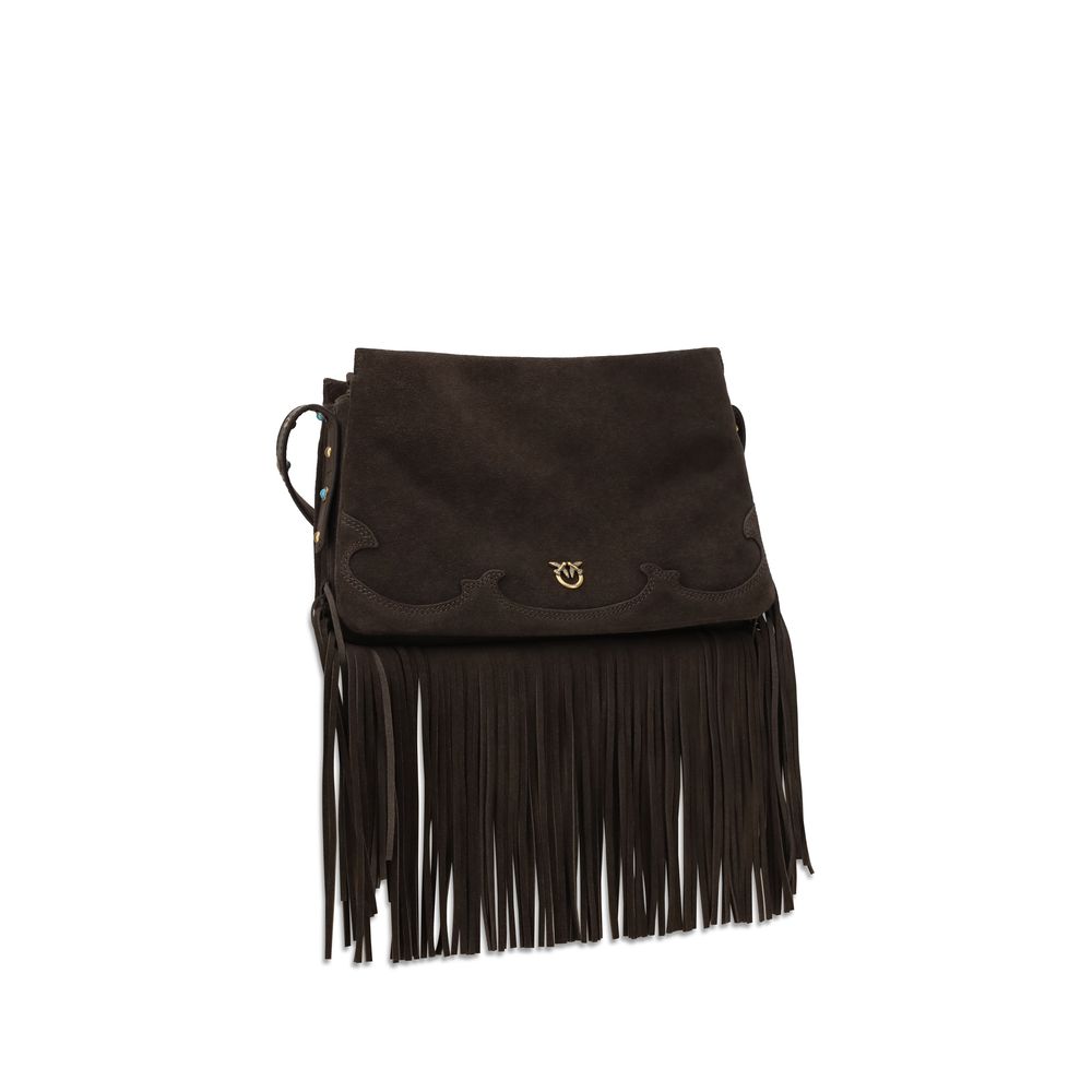 PINKO Brown Suede Shoulder Bag