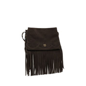 PINKO Brown Suede Shoulder Bag