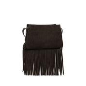 PINKO Brown Suede Shoulder Bag
